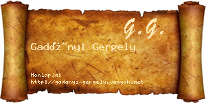 Gadányi Gergely névjegykártya